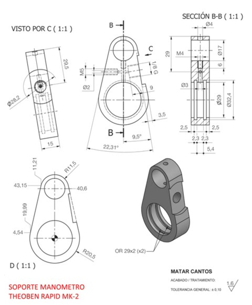 Soporte manometro LOBO Thoben Rapid MK 2 SOPORTE_MANOMETRO_THEOBEN_RAPID_MK2