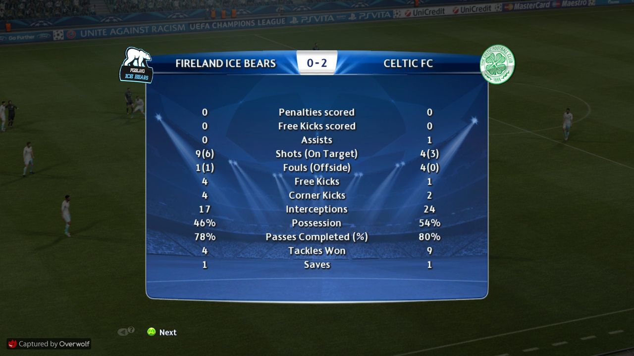 GM1 Phoenix PSC - AC Milan, GM5 Fireland Ice Bears - Celtic Pro_Evolution_Soccer_2013_12_03_2014_22_35_09