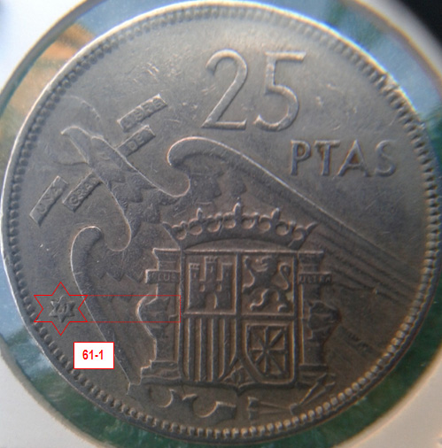 Geometría de las estrellas de las monedas de 25 pesetas 1957* 61_1_E