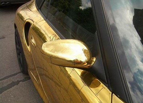 عندما تغطى سيارة البورش بالذهب.....(! Original