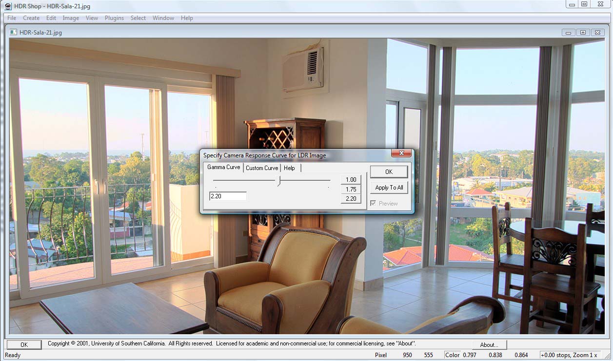 Rendu 3D avec image HDRI Interface_HDRshop1a