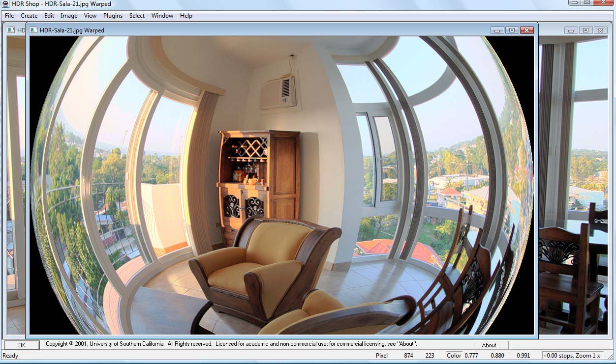 Rendu 3D avec image HDRI Interface_HDRshop3a