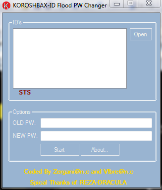 ID FLOOD PW CHANGER- KOROSH BAX 123