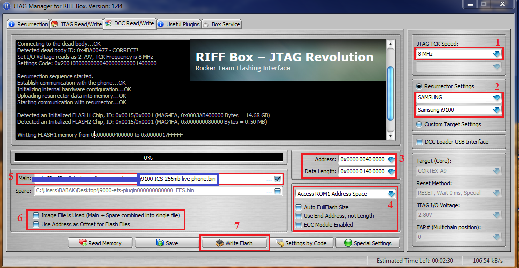 SGH-I9100 Samsung Galaxy SII Write Procedure I9100_efs_dcc_dump