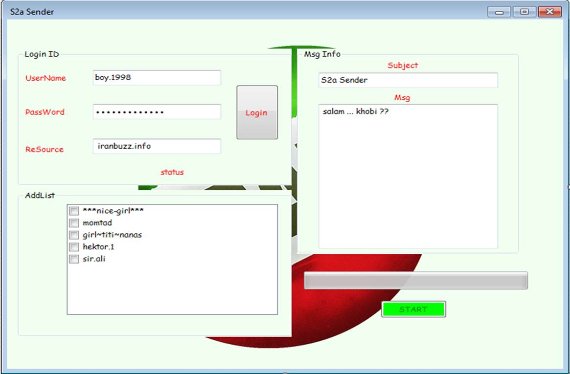 IrAnTeAm S2all Sender V1.0.0 Asd