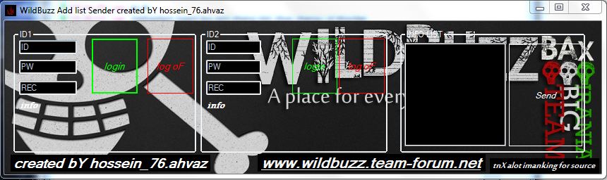 wildbuzz addlist SENDEr Screen