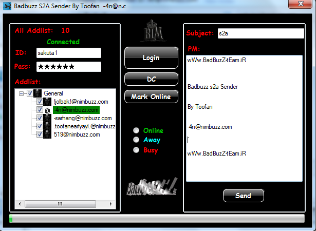 Badbuzz s2a Sender With Gorup By Toofan  S2asender