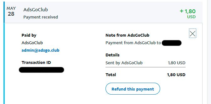 adsgo.club - Payment proofs Adsgo