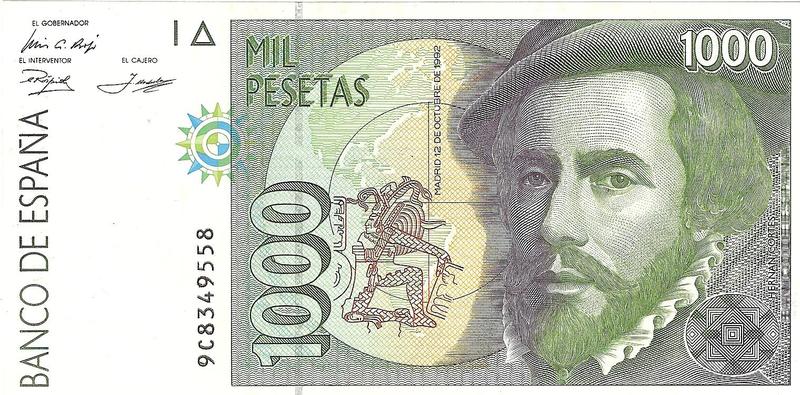 1000 Pesetas 1992 Serie 9C Image