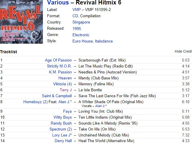 Various‎– Revival Hitmix 6   1995 Image