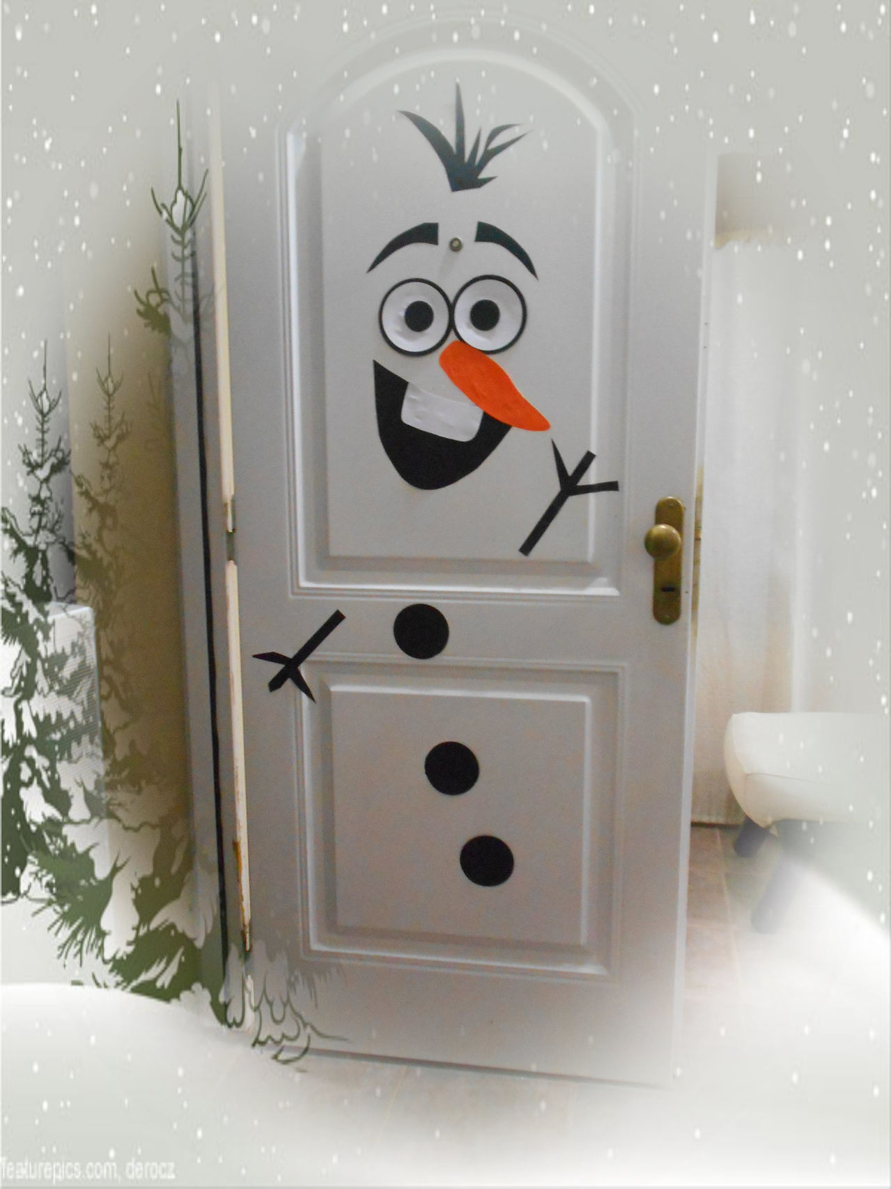 olaf en la puerta de mi casa Puerta