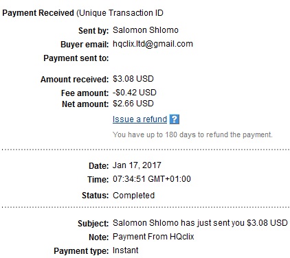 1º Pago de HqClix ( $3,08 ) Hqclixpayment