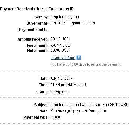 2º Pago de Ptc-Bery ( $9,12 ) Ptcberypayment