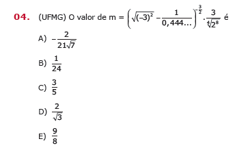 (UFMG) Questão de potenciação e radicia Snip_20160421142240