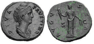 Sestercio de Faustina I. AVGV-STA - S C.  Ceres. Ceca Roma. Faustina_I