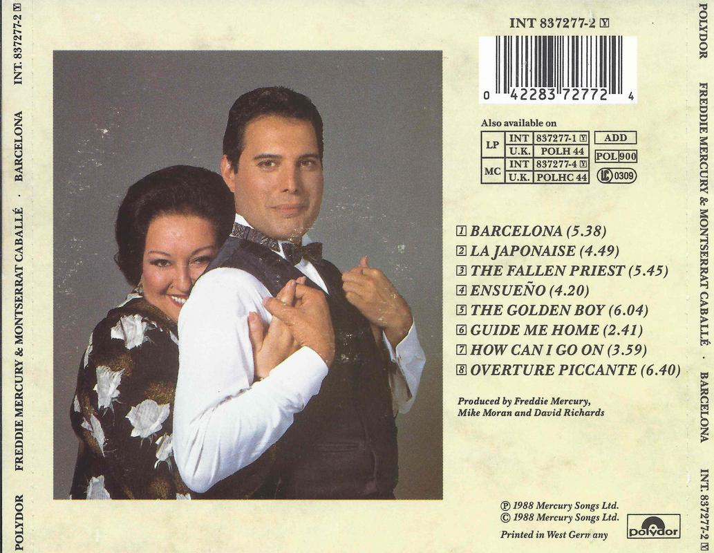   Freddie Mercury & Montserrat Caballe - Barcelona-CD-FLAC a-1988 Back