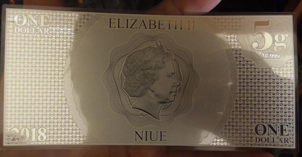 1 Dólar neozelandes (NZD). Moneda/Billete. Isabel II. Niue. New Zealand Mint (Auckland. Nueva Zelanda). Serie Star Wars EP. IV (Obi Wan). 2018. ANV22018_NIUEOBI777777