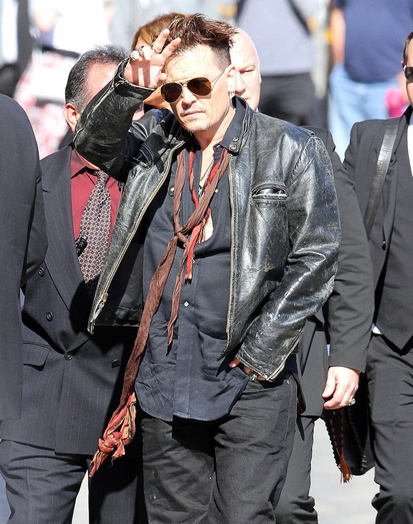 Johnny Depp making an appearance on 'Jimmy Kimmel Live!' in Hollywood. B02c45f80e8c
