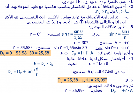 تمارين الموجات الضوئية  2 باك علوم فيزيائية S10