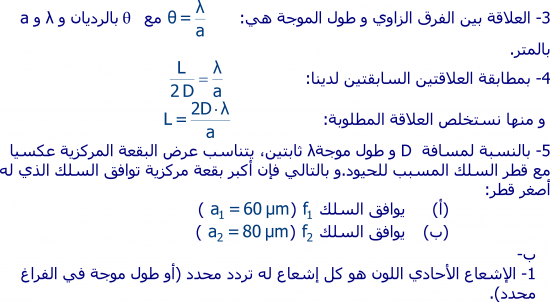 تمارين الموجات الضوئية  2 باك علوم فيزيائية S11-1