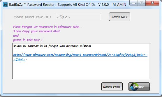 BadBuZz ™ Password Reseter - Supports All Kind Of IDs Version 1.0.0 Sad73