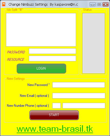 Change NimBuzZ Settinges Multi ID S5g484grrgr