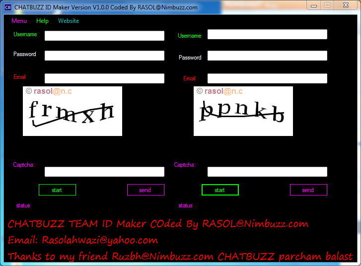  CHATBUZZ ID Maker Coded by RASOL@N.C 44564565644564465