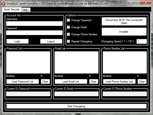 FreeBuzZ Smart Security V 2.0 Coded By xcal!b@nimbuzz.com Smtscr2