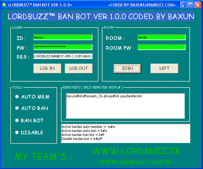 LORDBUZZ BAN BOT VER 1.0.0 CODED BY BAXUN Ban_bot_ver_1_0_0_by_baxun_screen_new