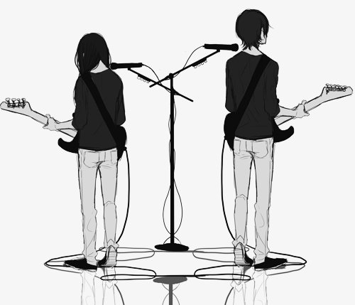 بداية التألق :: Anime music ( 2 ) Anime-black-and-white-music-rock-Favim.com-486763