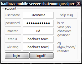 badbuzz mobile server chatroom gossiper Chatroom_gossiper