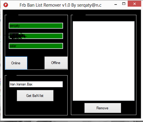 Frb Ban List Remover ver1.0 By serqaty@n.c Frb