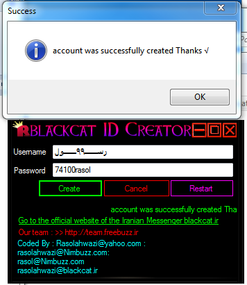 Freebuzz TeaM blackcat ID Creator Coded By Rasolahwazi@yahoo.com 564654654