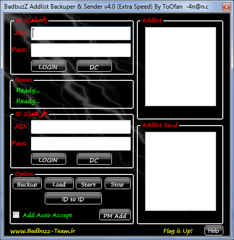  BadbuzZ Addlist Backuper & Sender v4.0 (Extra Speed) By ToOfan -4n@n.c Add4
