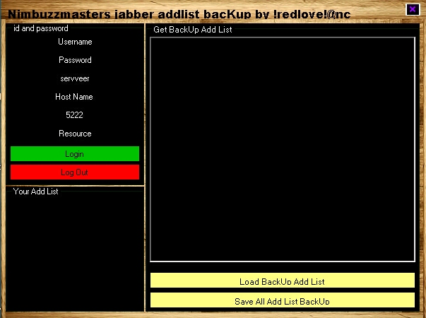 Nimbuzzmasters jabber addlist backuper and s2a sender  Nmb2
