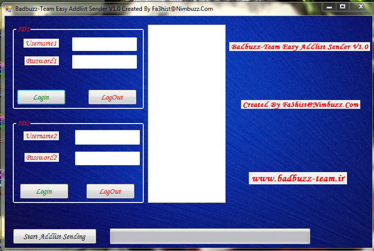 badbuzz addlist sender (transfer) Sdadadadada