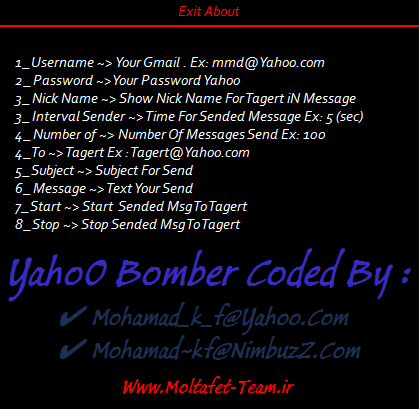 Source - Yahoo Bomber (flooder) Soft + Source Code C# By Moltafet Team Bmbr2