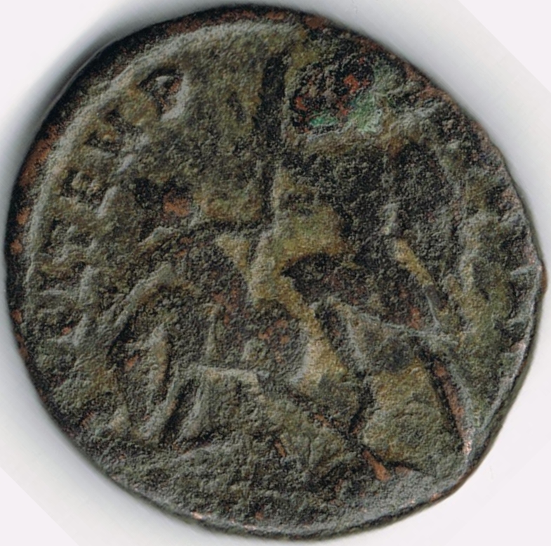 AE4 de Constancio II. FEL TEMP REPARATIO. Soldado romano alanceando a jinete caído. IR48_B