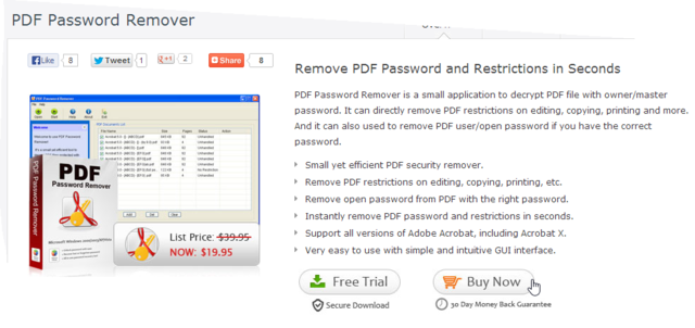 لازالة كلمة السر المدمجة على ملفات البي دي إفPDF Password Remover Image