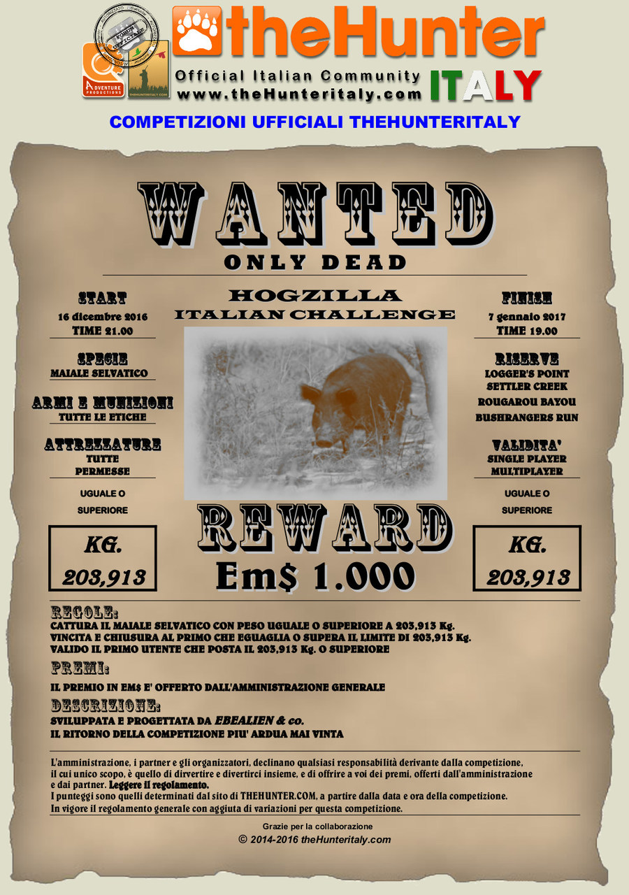 [CONCLUSA] Competizioni ufficiali TheHunteritaly - WANTED Hogzilla Italian Challange 8a ed. - Maiale Selvatico Wanted_feral_hog_203912_16_12_16