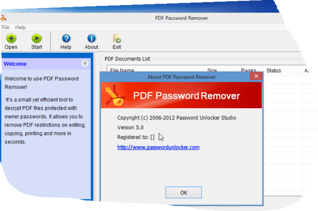 لازالة كلمة السر المدمجة على ملفات البي دي إفPDF Password Remover Image