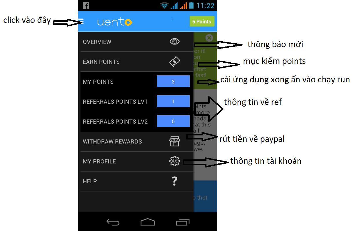 Kiếm tiền trên điện thoại androi với app UENTO Image