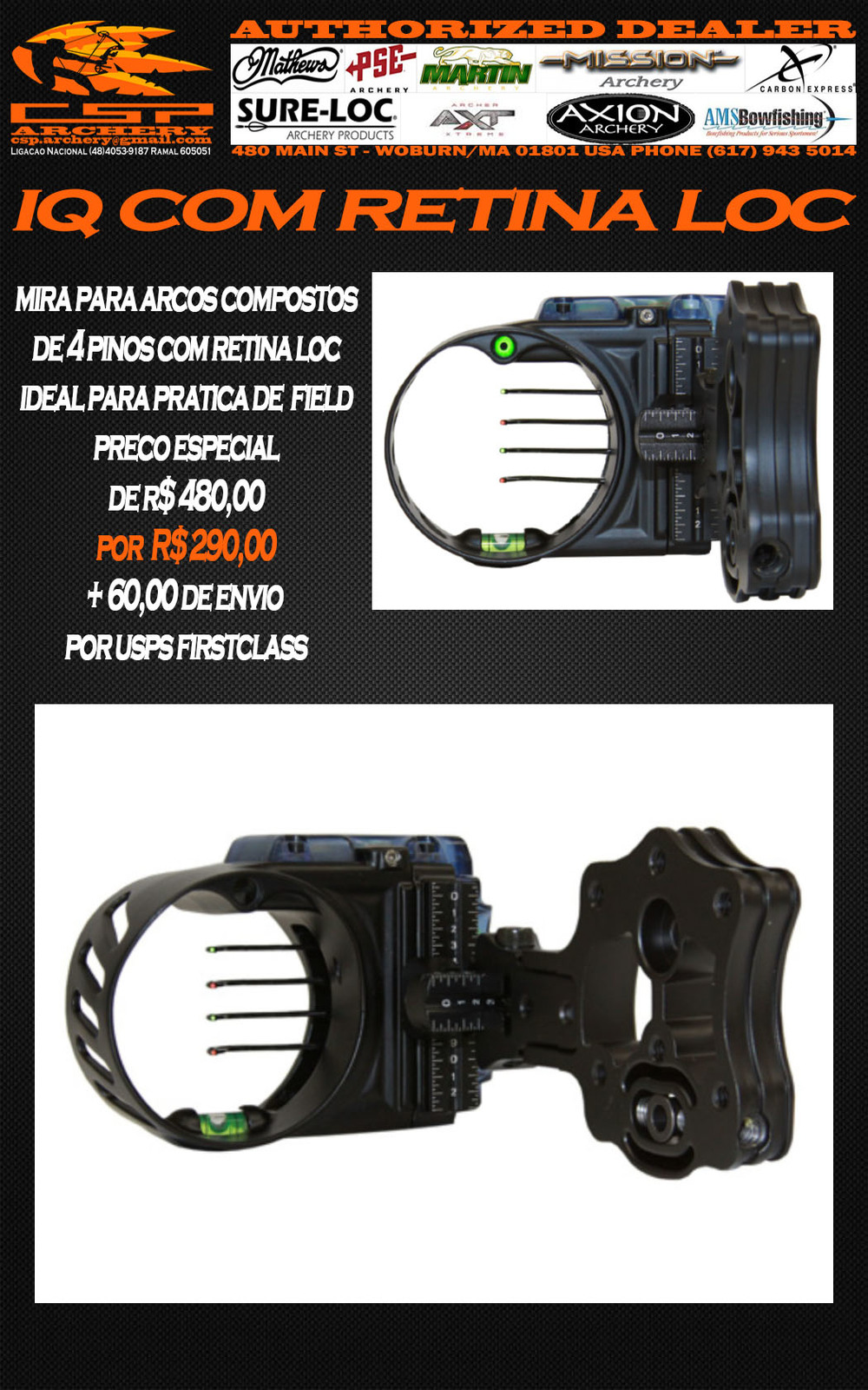 VENDIDAS *******MIRA PARA ARCO COMPOSTO IQ COM RETINALOC PRECO DE CUSTO CABECALHO