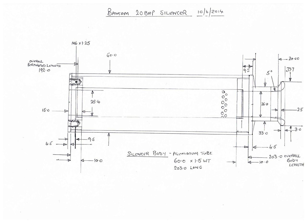 .................*NICK BRAMLEY'S  186CC ENGINE*............. - Page 3 NEW_ALLOY_SILENCER_240_MM_LONG_DRAWING