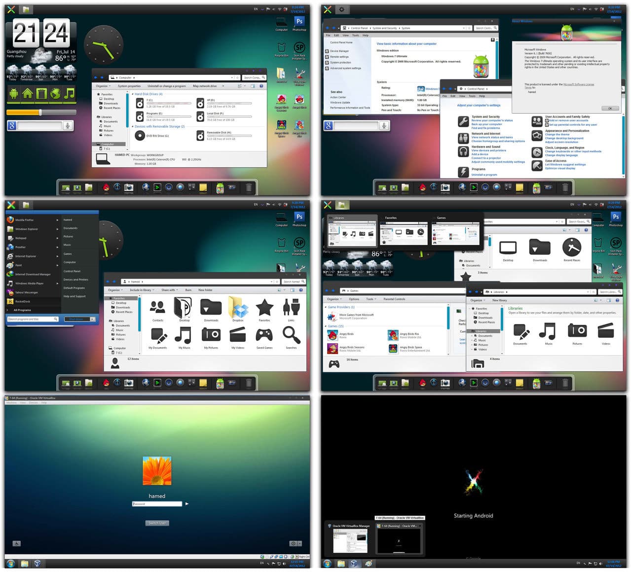 Android Jelly Bean Skin Pack For Windows 7 (32bit and 64 bit)- Turns Your PC Into An Android Like Tablet Android