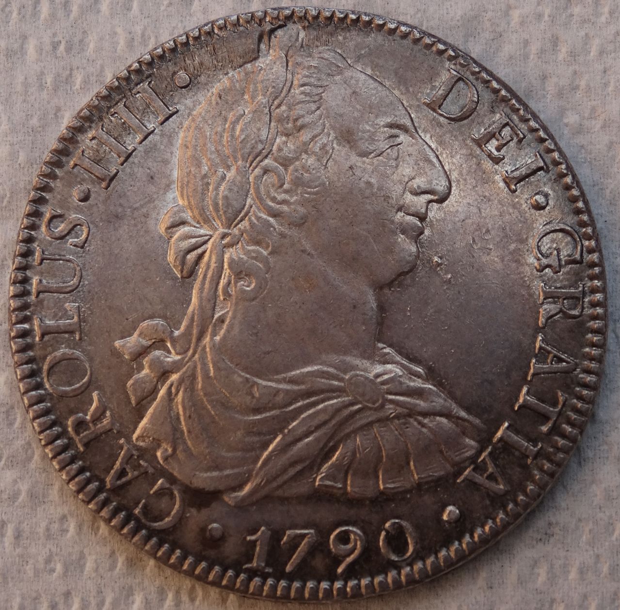 8 reales 1790. Carlos IV (Busto Carlos III ordinal IIII). Méjico  DSC04422