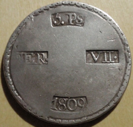 5 Pesetas Tarragona 1809 Tarragona_A