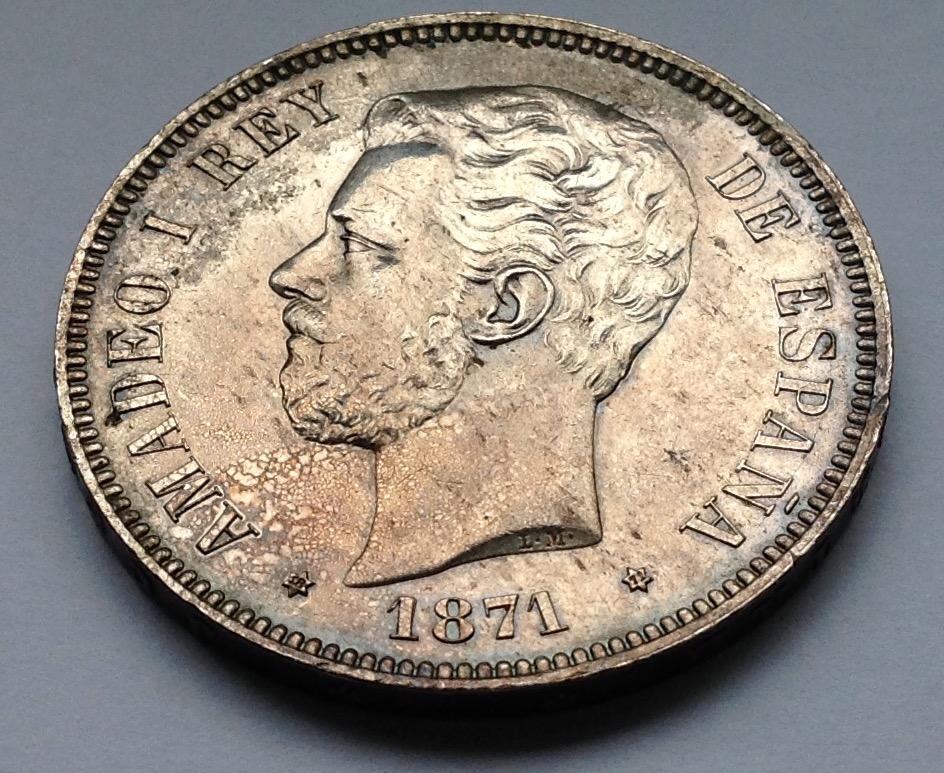 5 pesetas 1871 (*18-71) Amadeo I Image