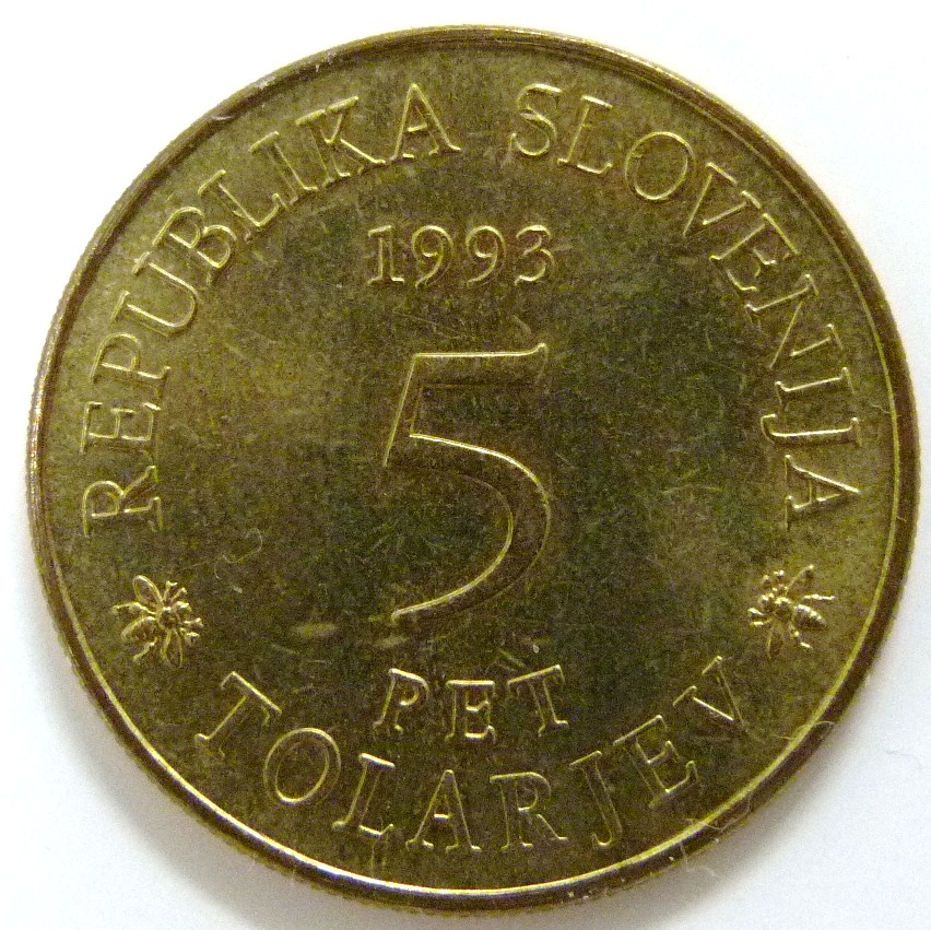 5 Tolar (Academia Operosorum Labacensium). Eslovenia. 1993 SLO_5_Tolar_Academia_Operosorum_anv