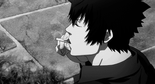 死は愛を停止しません - Radiant Justice Anime-guy-black-and-white-gif-smoking-Favim.com-3361618